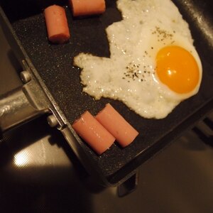 パリパリウインナーで朝食　　パンにもご飯にも合うよ